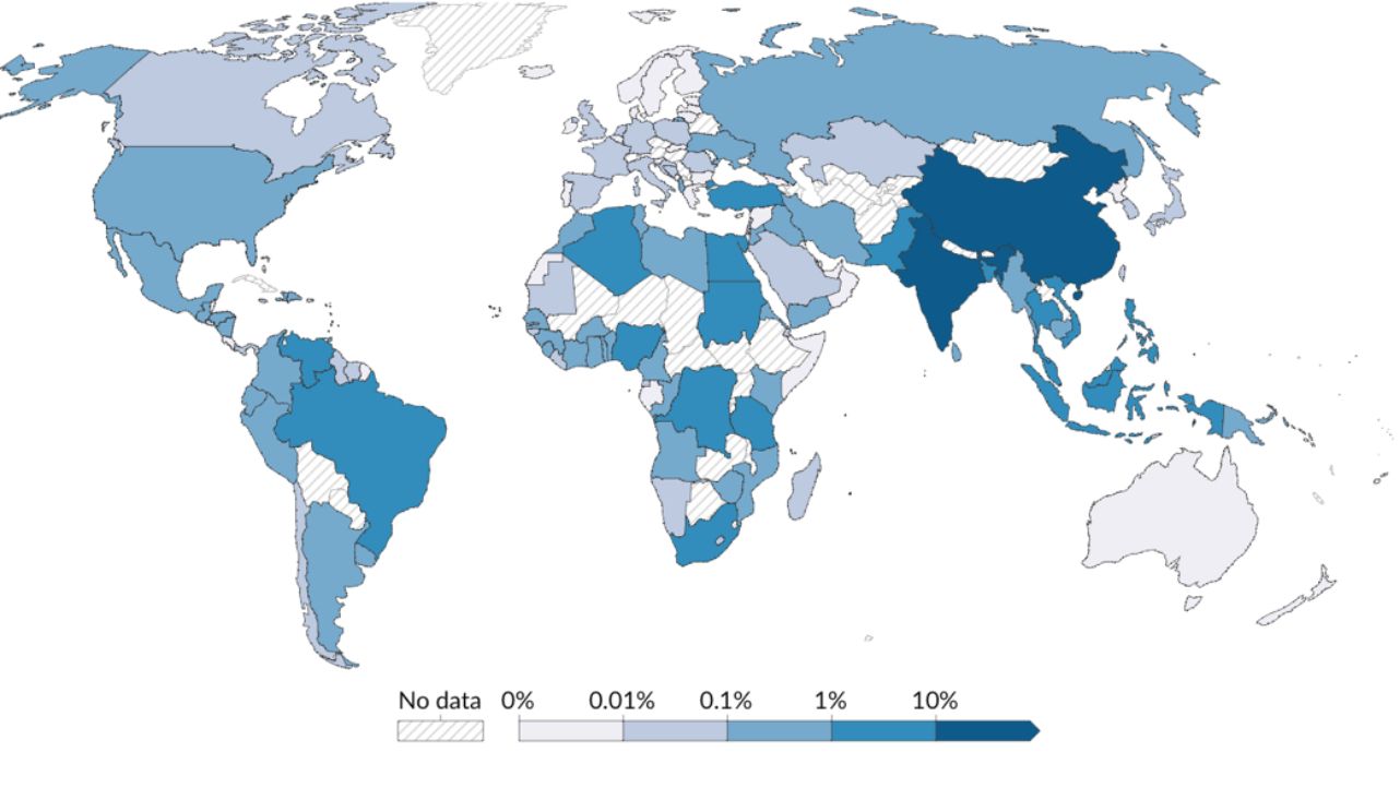 Share of global mismanaged plastic waste, 2019 - ourworldindata.org